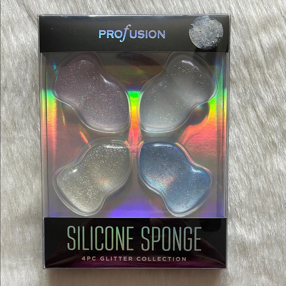 Profusion Cosmetics Silicone Sponge Makeup Beauty Blender 4PC Glitter Collection